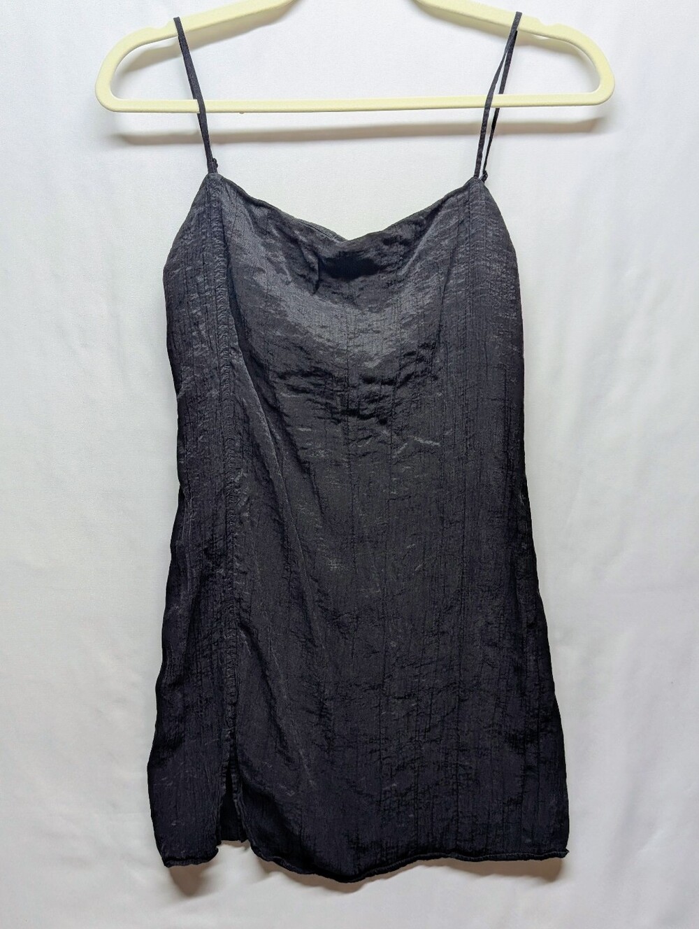 668-Zara Black Satin‎ Mini Dress